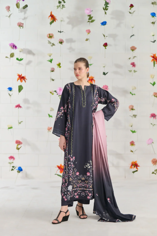 M - 399 Orchid Premium Printed 3 PC Stitched Suit