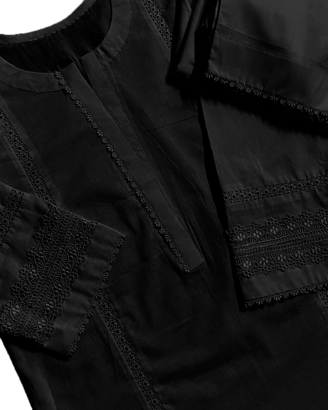 Sf 375 - White Lace Work Marina 2 Pc Stitched Suit