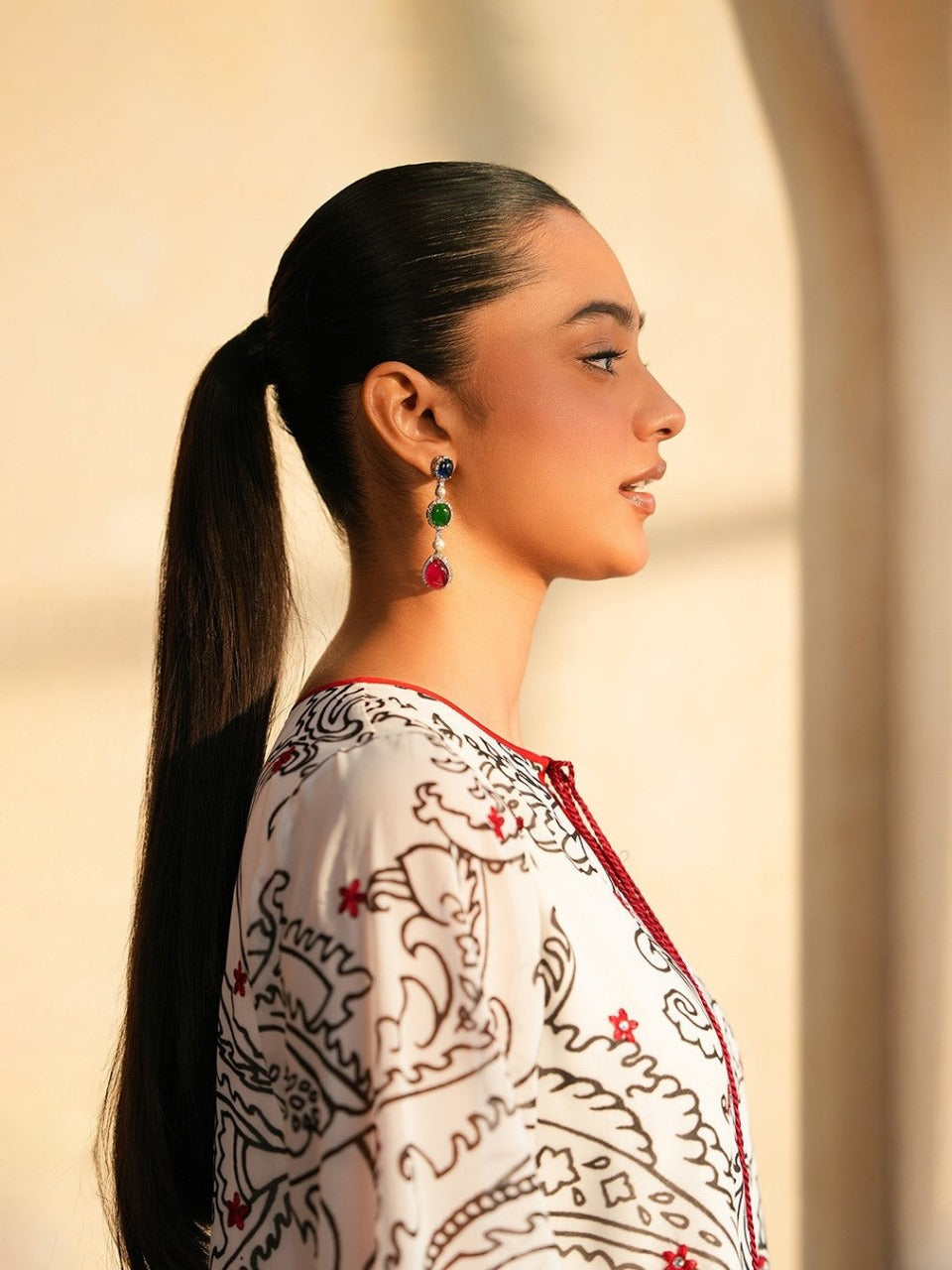 T588 - Mahira – Scarlet Touch Printed 3-Piece Suit