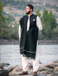 BLACK COLOUR PASHMINA WOOLEN SHAWL FOR MEN