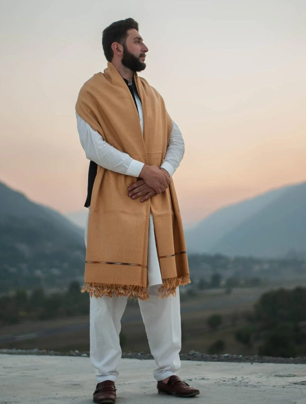 PURE PASHMINA WOOLEN SHAWL FOR MEN LIGHT-WEIGHT