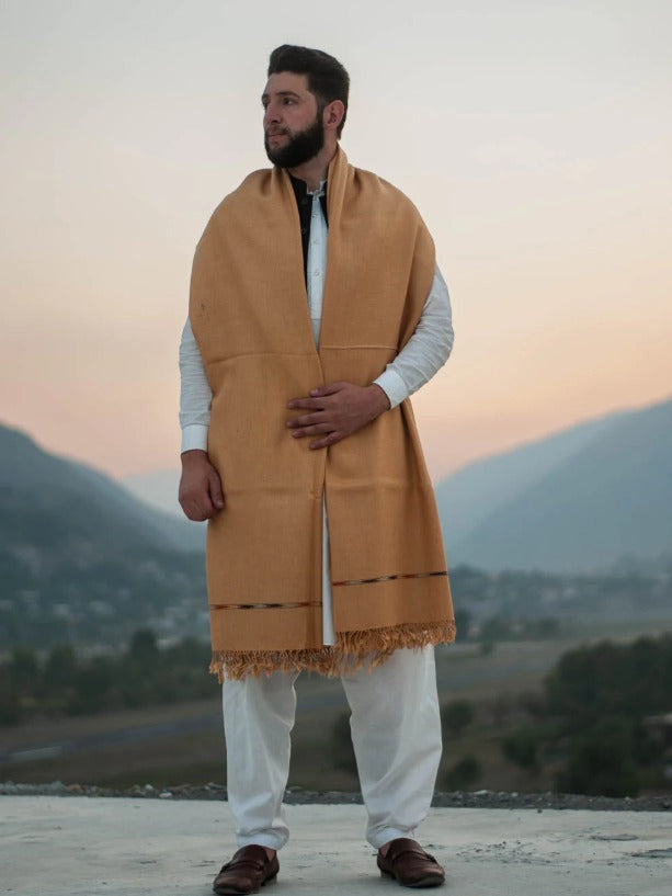 PURE PASHMINA WOOLEN SHAWL FOR MEN LIGHT-WEIGHT