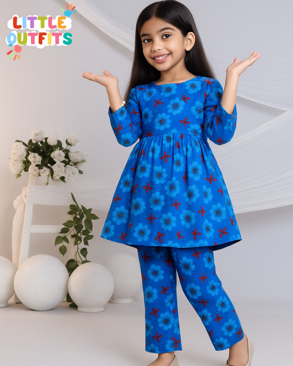 Imported Cotton 2PC Unstitched for Girls