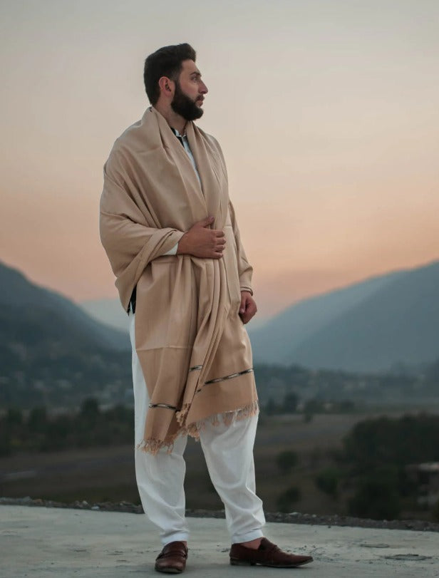 PURE PASHMINA WOOLEN SHAWL FOR MEN LIGHT-WEIGHT