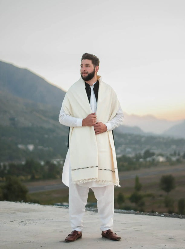 BOSKI COLOUR PASHMINA WOOLEN SHAWL FOR MEN LIGHT-WEIGHT